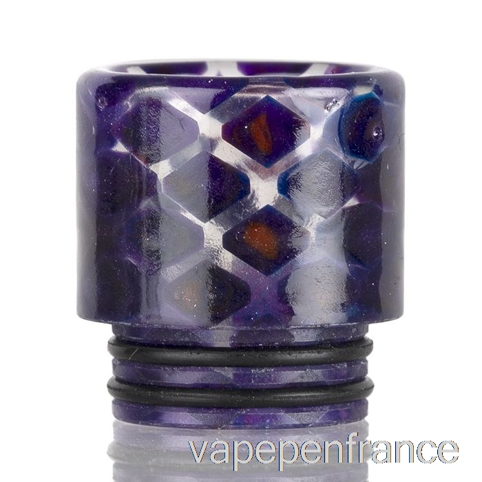 810 Pointe D'égouttement En Résine De Peau De Serpent Transparente Stylo Vape Violet Foncé
